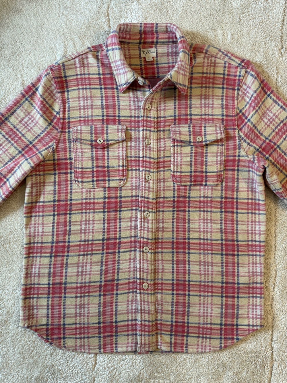 J. Crew Men's ultra soft Plaid Button-Down Shirt